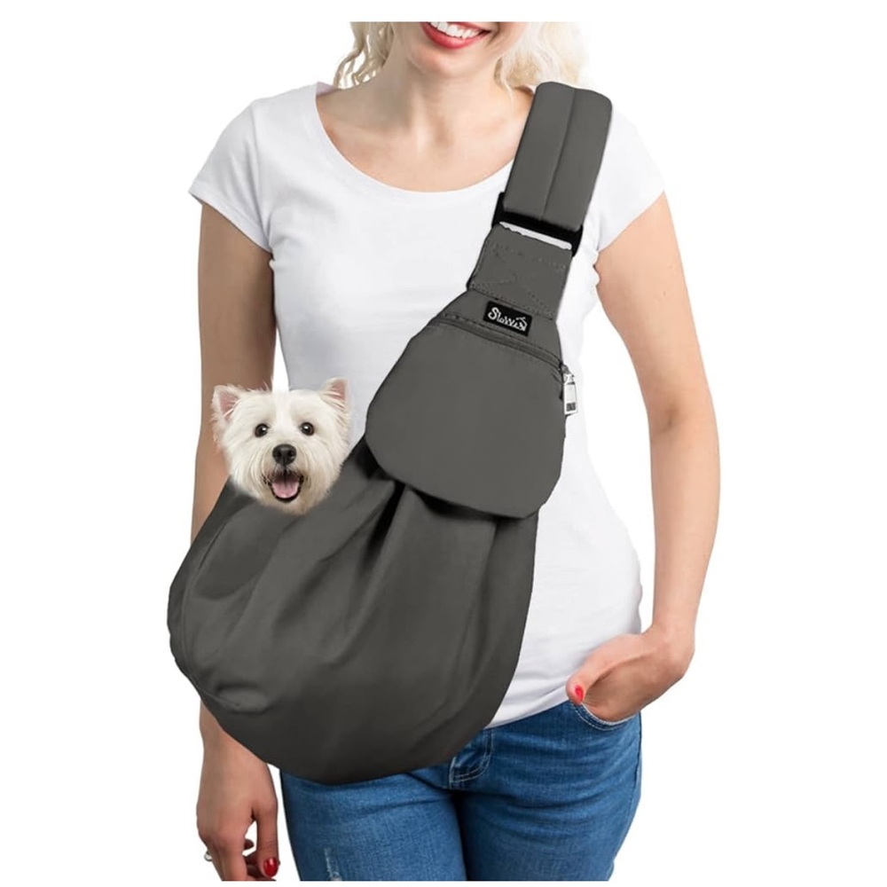 Slow pet, dog or cat sling carrier